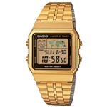 Ficha técnica e caractérísticas do produto Relógio Unissex Digital Dourado Casio A500wga1dfbr