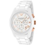 Ficha técnica e caractérísticas do produto Relógio Unissex Emporio Armani AR1416 Ceramica Branco 43mm - Empório Armani