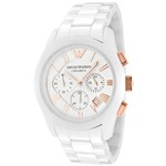 Ficha técnica e caractérísticas do produto Relógio Unissex Emporio Armani AR1416 Ceramica Branco 43mm