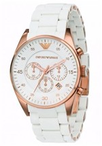 Ficha técnica e caractérísticas do produto Relógio Unissex Emporio Armani Ar5919 Branco Rose 43mm - Empório Armani