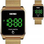 Ficha técnica e caractérísticas do produto Relógio Unissex Skmei Digital 1532 Dourado Touch Watch