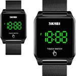 Ficha técnica e caractérísticas do produto Relógio Unissex Skmei Digital Quadrado Touch Watch 1532 Preto