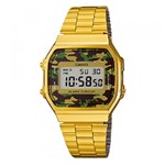 Ficha técnica e caractérísticas do produto Relógio Vintage DigitalA168WEGC-3DFPrata Camuflado -Casio