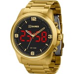 Ficha técnica e caractérísticas do produto Relógio X-Games Masculino Dourado XMGSA007P2KX Anadigi 10 Atm Cristal Mineral Tamanho Grande