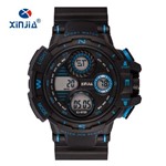 Relogio Xinjia Masculino Esportivo Shock Militar Prova Dagua Preto e Azul