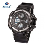 Relogio Xinjia Masculino Esportivo Shock Militar Prova Dagua Preto e Cinza