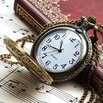 Ficha técnica e caractérísticas do produto Relógio YESURPRISE Unisex Antique Caso Vintage Latão Rib Cadeia quartzo relógio de bolso Train
