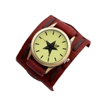 Ficha técnica e caractérísticas do produto Relógios criativas cinto largo tecido relógio bronze do vintage da forma de quartzo