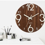Ficha técnica e caractérísticas do produto Relógios de parede de cozinha antiquado silenciosos de madeira de 12 polegadas com relógio de parede luminoso de luzes noturnas