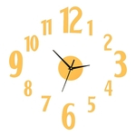 Ficha técnica e caractérísticas do produto Relógios de parede moderno sem moldura DIY Grande Non 3D Ticking relógio para Sala de Ouro