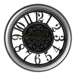 Ficha técnica e caractérísticas do produto Relógios De Parede Vintage Grande 40cm Com Tampa De Vidro cor prata