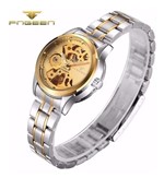 Relógios Fngeen, Automático e Corda Feminino Modelo 8818,pulseira Aço,fundo Dourado