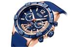 Relógios Megir Sports de Silicone a Prova D' Água (Azul-Rosa)