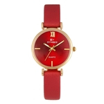 Ficha técnica e caractérísticas do produto Relógios moda Luxo Feminino Fino PU Strap Rodada Dial Quartz Relógios-3621