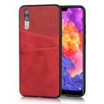 Ficha técnica e caractérísticas do produto REM Para HUAWEI P20 pro cattlehide Grain PU capa protetora Voltar Cubra com 2 cartões Pockets Mobile phone cover