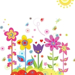 Ficha técnica e caractérísticas do produto Removível DIY adesivo parede Romantic Flores coloridas Art Mural for Kids Room Decor