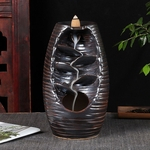 Ficha técnica e caractérísticas do produto Amyove Lovely gift Retro River Mountain Forma Backflow queimador de incenso Ceramic Crafts Difusor para Home Office