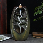 Ficha técnica e caractérísticas do produto Retro River Mountain Forma Backflow queimador de incenso Ceramic Crafts Difusor para Home Office Home Garden Tools
