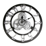 Ficha técnica e caractérísticas do produto Redbey Retro Wall Clock 3D estilo industrial relógio Steampunk Gear Recados Decoração