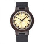 Ficha técnica e caractérísticas do produto S5514 Homens Moda Casual Quartz Relógios Homens PU Ebony Relógio de pulso Relógio