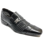 Ficha técnica e caractérísticas do produto Sapato Social Bertelli Textura Metal Masculino - Preto