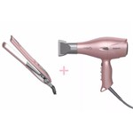 Secador + Prancha Profissional Taiff Fox Ion 3 Rose Original