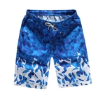 Ficha técnica e caractérísticas do produto LAR Pleated pants Secagem rápida Surfing Beach Shorts Impressão cordão curto frouxo finas calças na altura do joelho dos homens