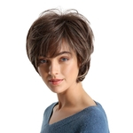 Ficha técnica e caractérísticas do produto Fashion Wig seda de alta temperatura, marrom, marrom, franja inclinada, cabelo curto, fundo elegante e na moda, de alta qualidade peruca CX-SS109