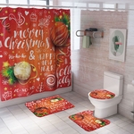 Ficha técnica e caractérísticas do produto Série de Natal Impressão Tapete de cobertura Tapete antiderrapante Banheiro Cortina de chuveiro Redbey
