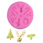 Ficha técnica e caractérísticas do produto Molde de silico Series Natal Elk Muleta Mold Forma de silicone para Fondant bolo de Chocolate Cookies Baking