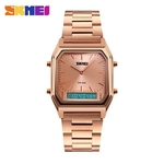 Ficha técnica e caractérísticas do produto SKMEI 1220 Alça Aço Homens Digital relógios de quartzo inoxidável impermeável Sport Watch
