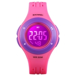 Ficha técnica e caractérísticas do produto SKMEI 1455 Kid LED Digital Sports Watch Data Semana EL luz de alarme à prova d'água Relógio de pulso colorido Wristwatch