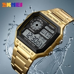 Ficha técnica e caractérísticas do produto SKMEI homens de negócios relógios impermeável Sport Watch inoxidável Relógios de pulso Digital Aço Relógio Relógio Masculino Erkek Kol Saati