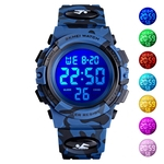 Ficha técnica e caractérísticas do produto SKMEI Kid Digital Sports Watch LED colorido Data Semana EL Luz Alarme Waterproof Camouflage Relógio de pulso