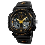 Ficha técnica e caractérísticas do produto SKMEI Men Quartz relógio digital Dual Time Data Semana EL Luz Alarme Waterproof Sports relógio de pulso