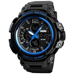 Ficha técnica e caractérísticas do produto SKMEI Men Quartz relógio digital Dual Time Semana Data Waterproof Alarm EL Luz Sports relógio de pulso