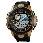 Ficha técnica e caractérísticas do produto SKMEI Men Quartz relógio digital Dual Time Waterproof EL Luz Data Semana Alarm Sports relógio de pulso