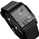Ficha técnica e caractérísticas do produto Skmei `s Retângulo Impermeável Dial relógio de pulso com cinco cores opcional LED Backlight Cor Preto Men's watch