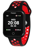 Smartwatch Champion Preto Bluetooth Puls. Preta Vermelha Ch50006v