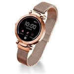 Ficha técnica e caractérísticas do produto Smartwatch Dubai Atrio Dourado com 1,08", Pulseira em Aço, Bluetooth e 512 KB