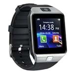Ficha técnica e caractérísticas do produto Smartwatch DZ09 Relógio Inteligente Bluetooth Gear Chip Android IOS Touch Faz e Atende Ligações SMS Pedômetro Câmera - PRATA