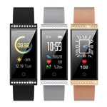 Ficha técnica e caractérísticas do produto Smartwatch Feminino Pulseira Metal Preta - Bracelet