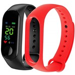 Smartwatch M3 Bracelete Relógio Inteligente Bluetooth Unissex Tuguir 2 Pulseiras