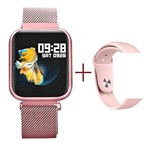 Ficha técnica e caractérísticas do produto Smartwatch P80 Relógio Inteligente Sport Bracelet Fitness Touch - Rose com 2 Pulseiras