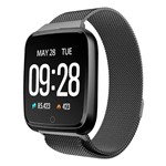 Ficha técnica e caractérísticas do produto SmartWatch Relógio Inteligente Y7 IPX7 Preto Pulseira Metal