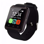 Smartwatch U8 Bluetooth Compativel com Android Touch Contador de Calorias - Preto - Aq Shop