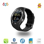 SMARTWATCH Y1 HR 696 RELÓGIO INTELIGENTE TOUCH BLUETOOTH ESPORTE BATIMENTO CARDÍACO - Preto - Smart Bracelet