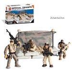 Ficha técnica e caractérísticas do produto JIA Soldados montados Dolls ornamento militares Cena Series blocos de construção Children's supplies