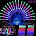 Ficha técnica e caractérísticas do produto Sticks 12pcs Light Up Multi Color LED Espuma Vara Wands Rally Rave elogio Batons partido Flashing vara do fulgor Luz