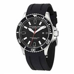 Ficha técnica e caractérísticas do produto Stuhrling Original Men's 'Aquadiver' Quartz Stainless Steel And Silicone Diving Watch, Color:Black (Model: 706.01)